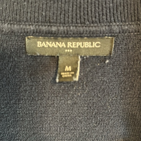 Banana Republic Unisex Button-Down Cardigan Navy Medium - Picture 4 of 6